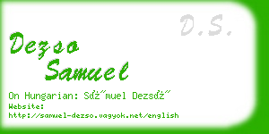 dezso samuel business card